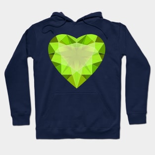 Green Peridot Heart Shaped Gemstone Hoodie